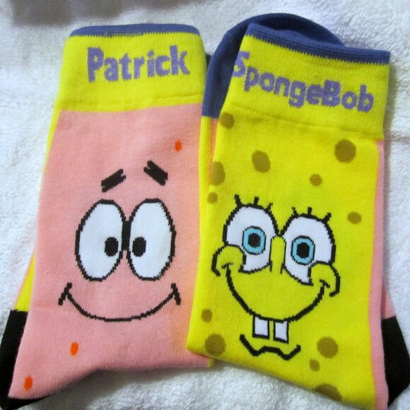 Spongebob & Patrick Socks~Womens Girls Unisex - Picture 1 of 4